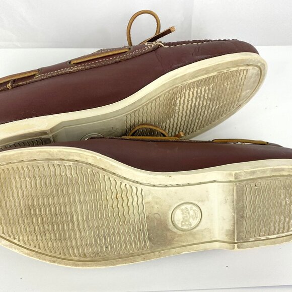 Bass Boat Shoes 11 M Leather Loafers Flats Sailing Shoes LKNU Slip On - Picture 7 of 8